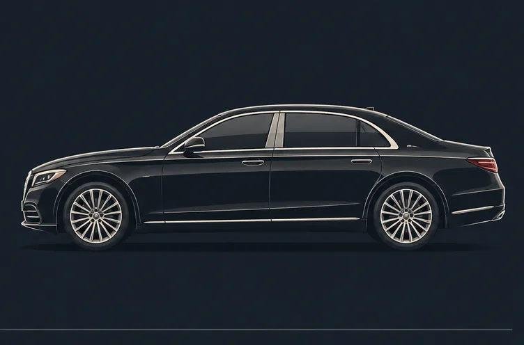 Illustration of a executive black sedan
